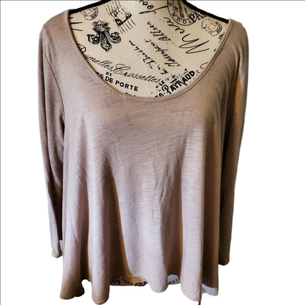 American Eagle Outfitters Brown Deep Scoop Crisscross Crop Jersey Size Large